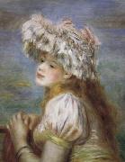 Pierre Renoir Young Girl in a Lace Hat oil painting on canvas